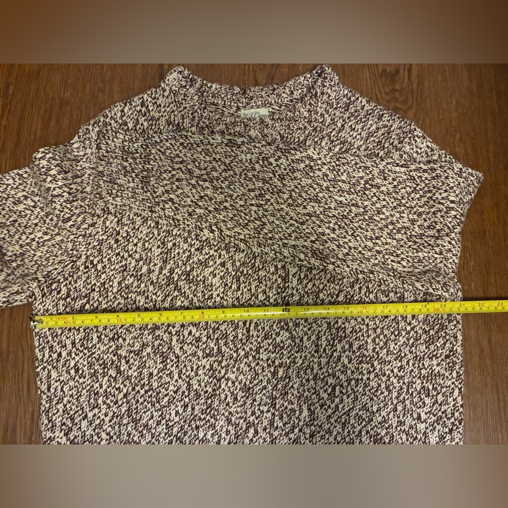 J. Crew Marled Cotton Crewneck Sweater in Brown and White - Size M - Picture 5 of 7